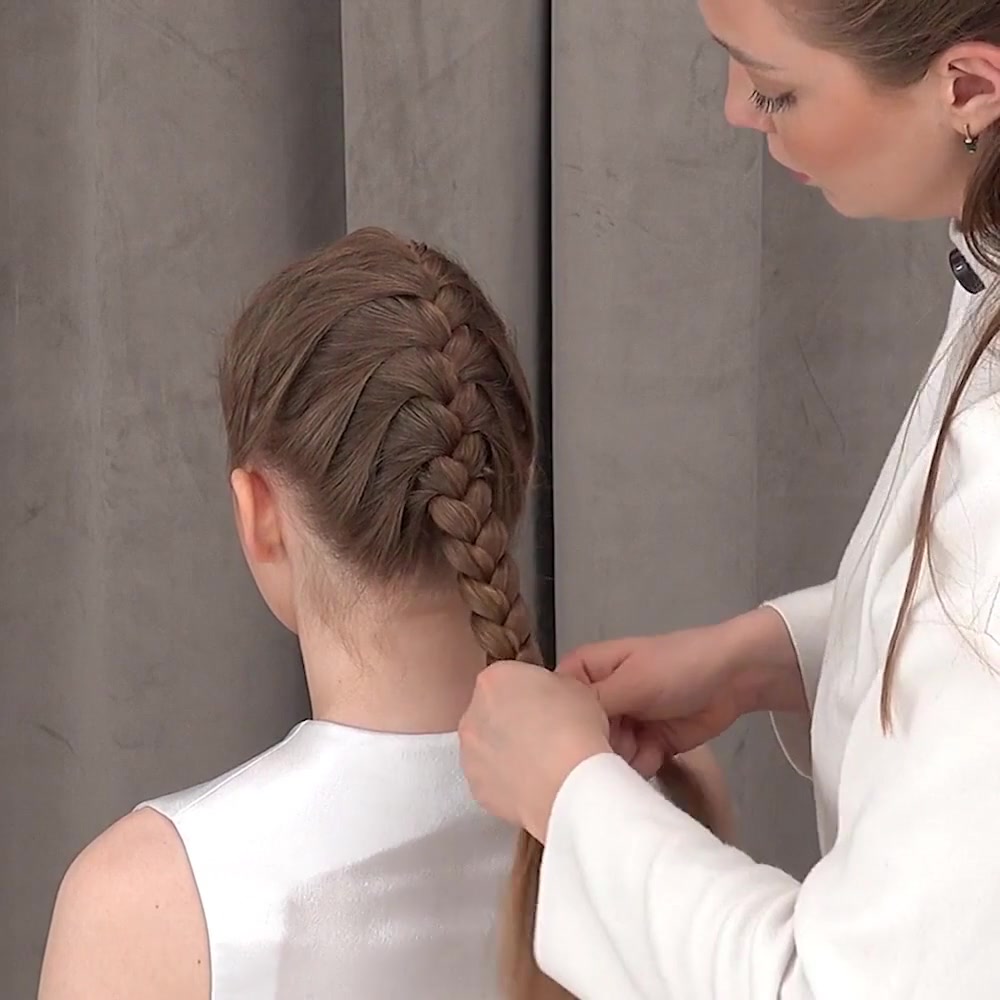 The remaining length is finished as a basic three-strand braid