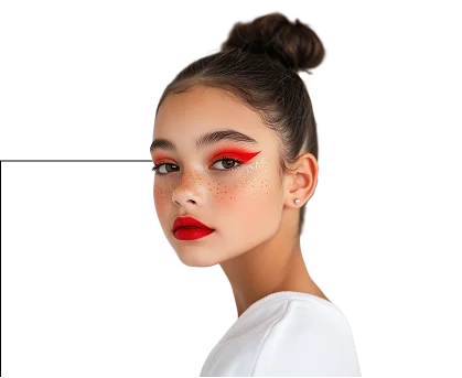 Teen makeup student with a soft day makeup look